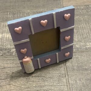 Purple Photo Frame with Pink Hearts